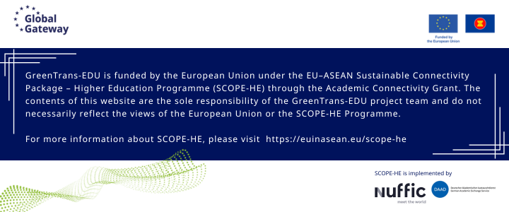 Banner with text and logos: Global Gateway, European Union, EU-ASEAN, nuffic and DAAD
